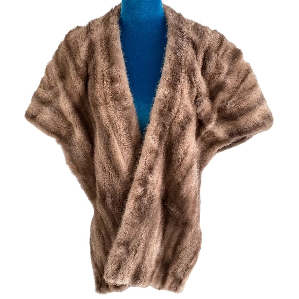 Vintage 1950's Blonde Mink Fur Stole Fuhrmans Beverly Hills